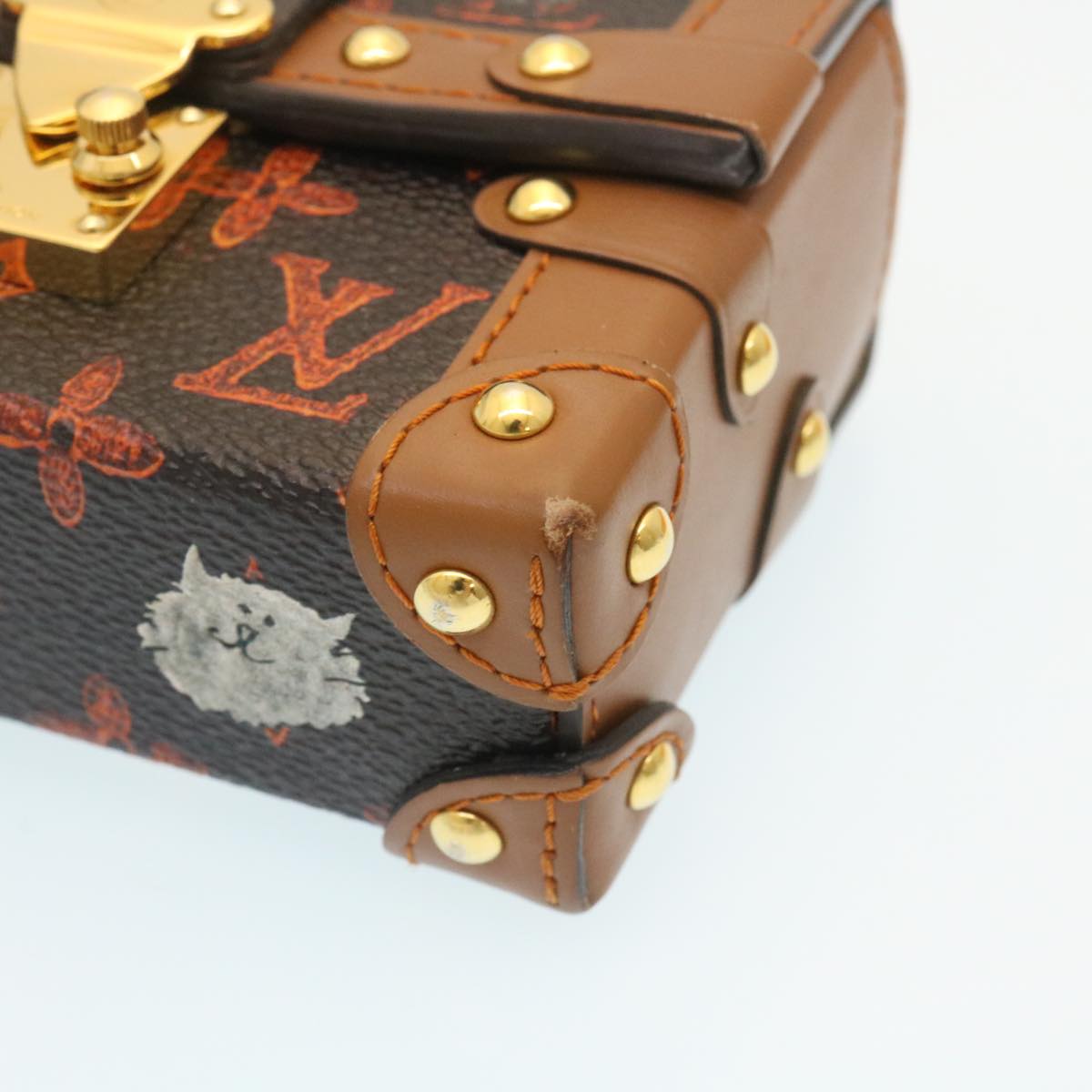 LOUIS VUITTON Monogram Catgram Essential Trunk Pouch M63892 LV Auth 29169SM