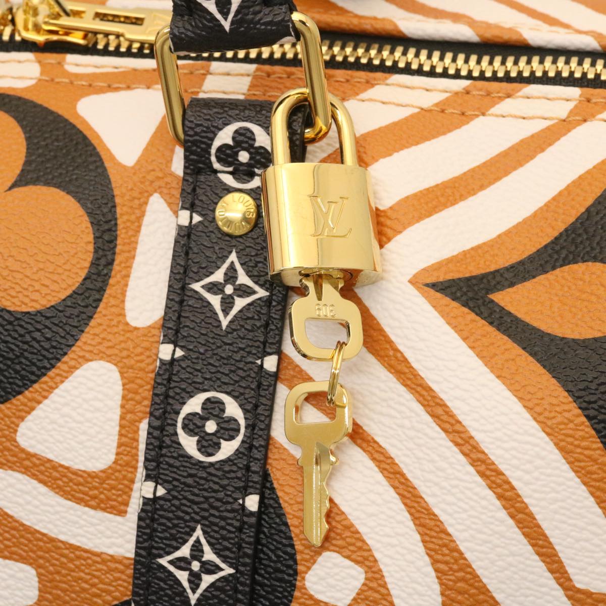 LOUIS VUITTON LV Crafty Keepall Bandouliere 45 Boston Caramel M45473 Auth 29194S