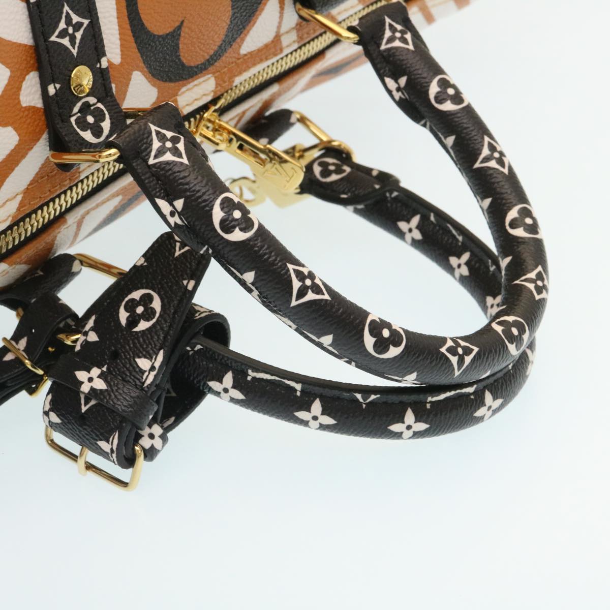 LOUIS VUITTON LV Crafty Keepall Bandouliere 45 Boston Caramel M45473 Auth 29194S