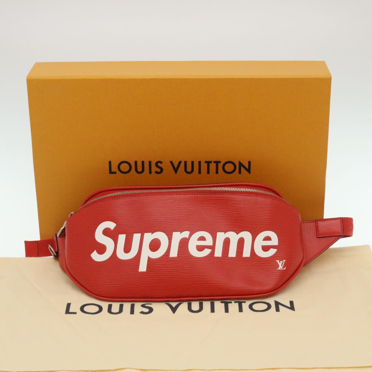 LOUIS VUITTON ﾃ Supreme Epi Bum Bag Waist Bag Red M53418 LV Auth 29232SM