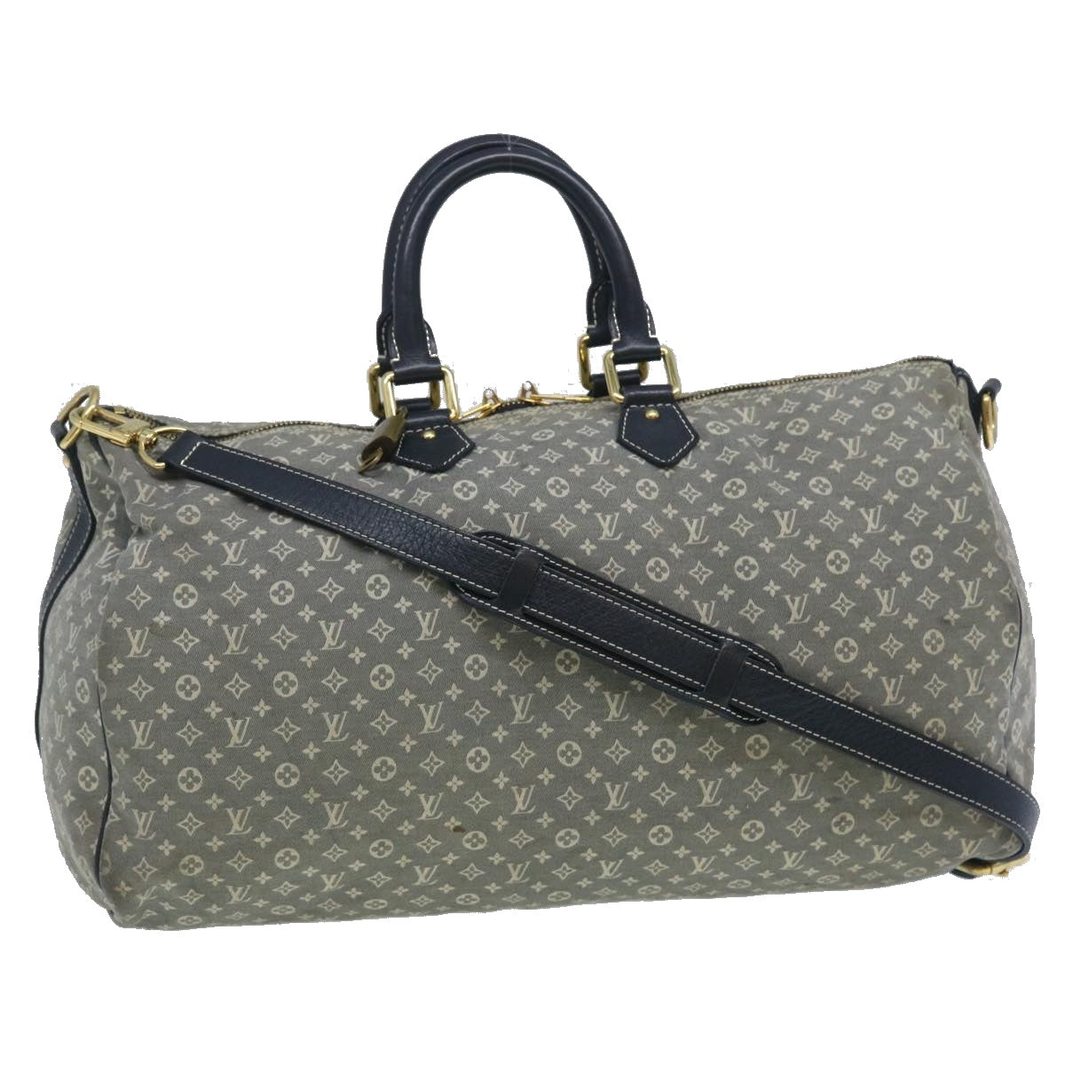 LOUIS VUITTON Monogram Idylle Speedy Voyage Boston Bag Navy M56706 LV Auth 29508