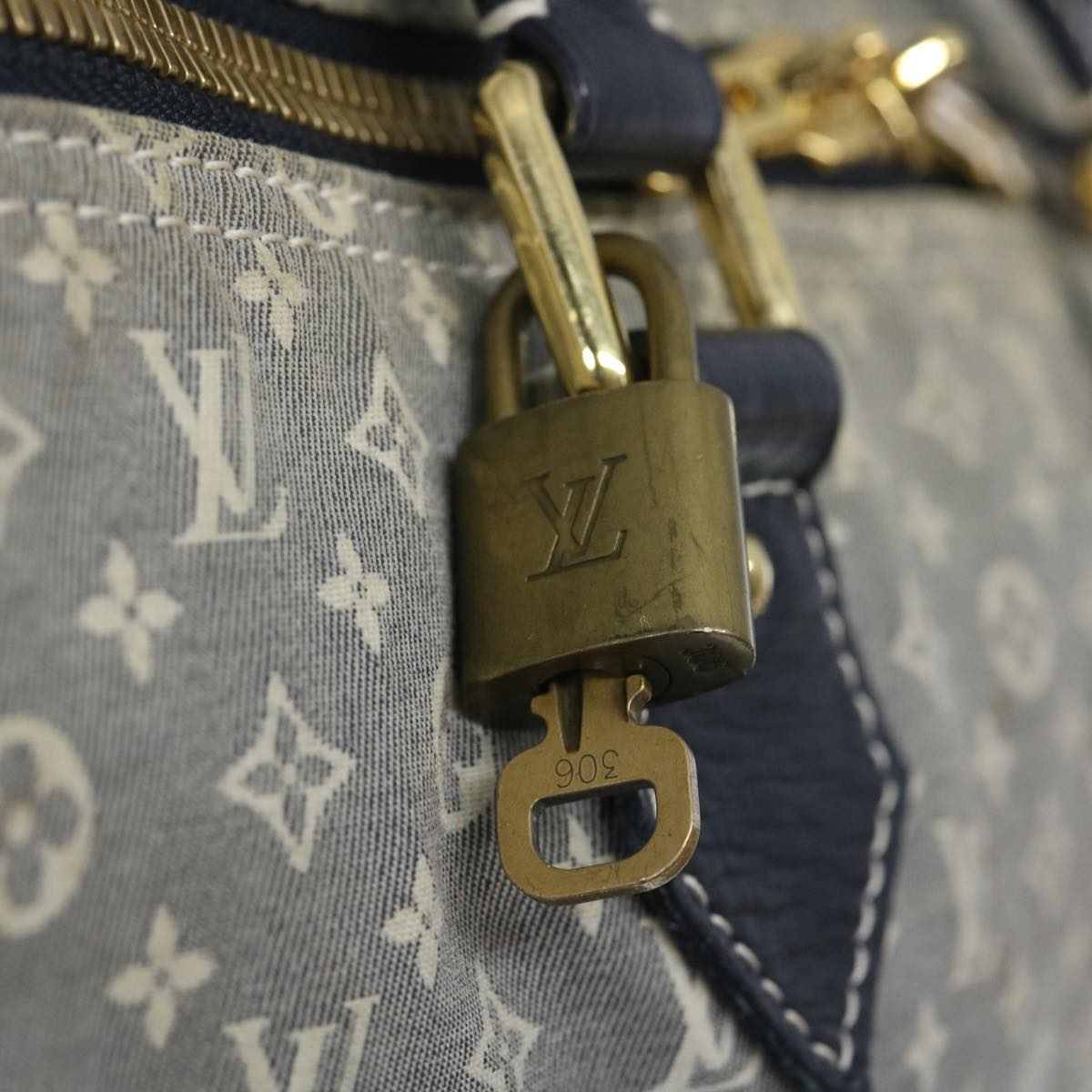 LOUIS VUITTON Monogram Idylle Speedy Voyage Boston Bag Navy M56706 LV Auth 29508