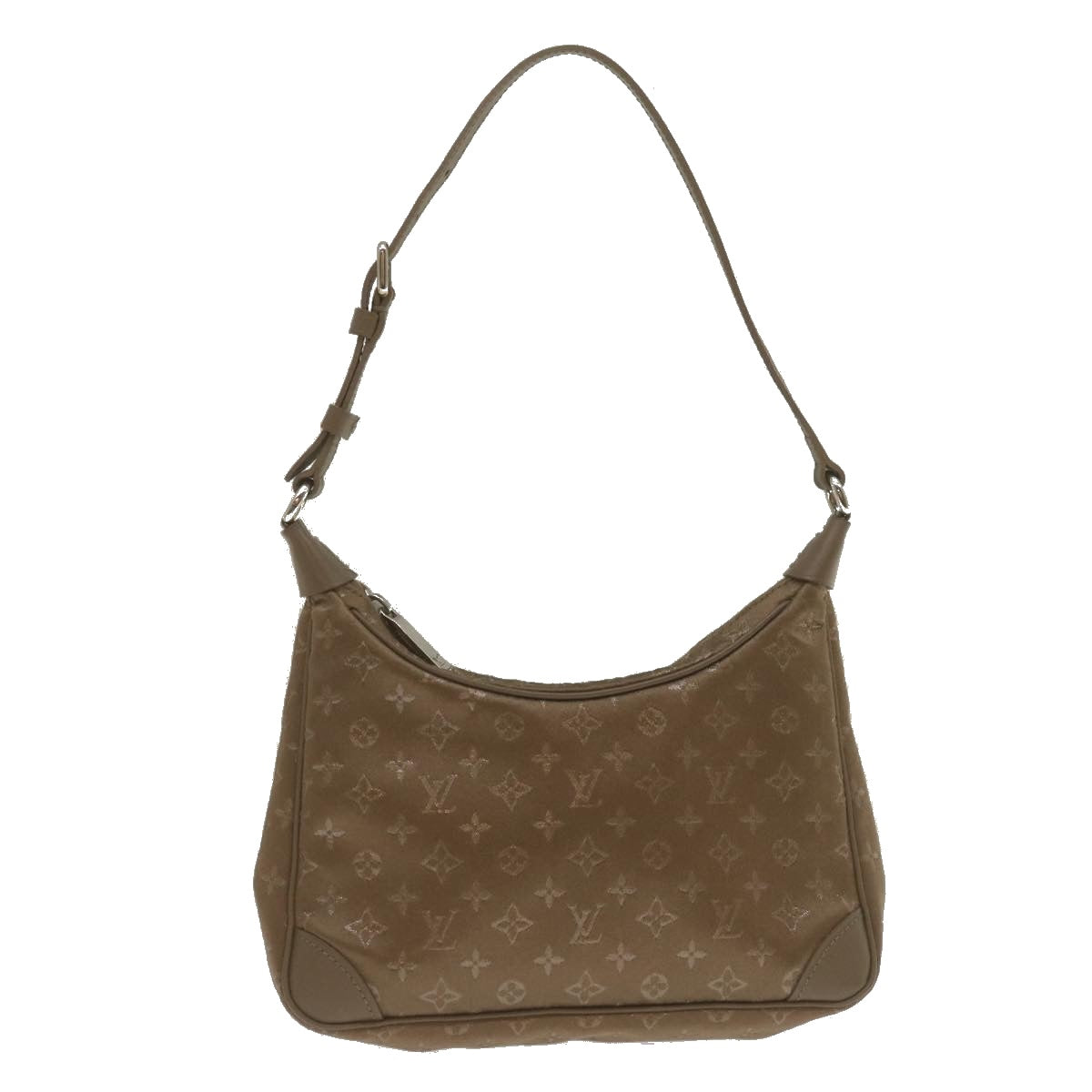 LOUIS VUITTON Monogram Satin Little Boulogne Shoulder Bag Beige M92143 LV 29513A