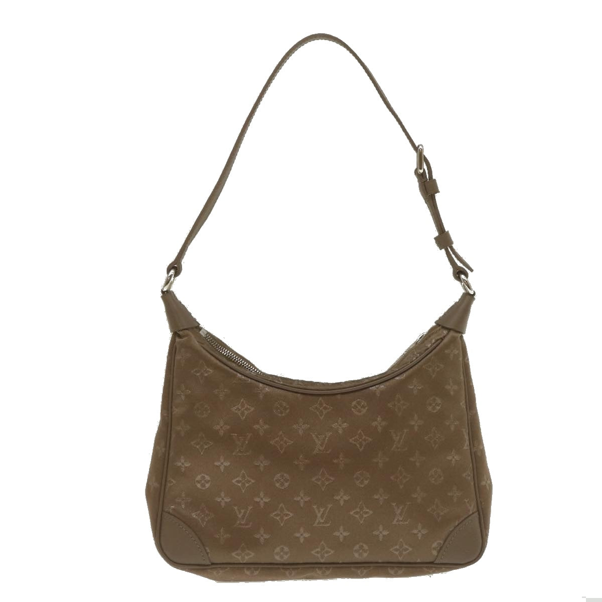 LOUIS VUITTON Monogram Satin Little Boulogne Shoulder Bag Beige M92143 LV 29513A