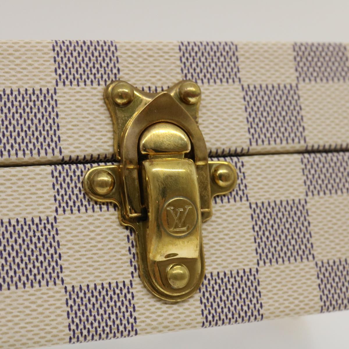 LOUIS VUITTON Damier Azur Coffret Polyvalent Jewelry Box SPO N33618 Auth 29521SV