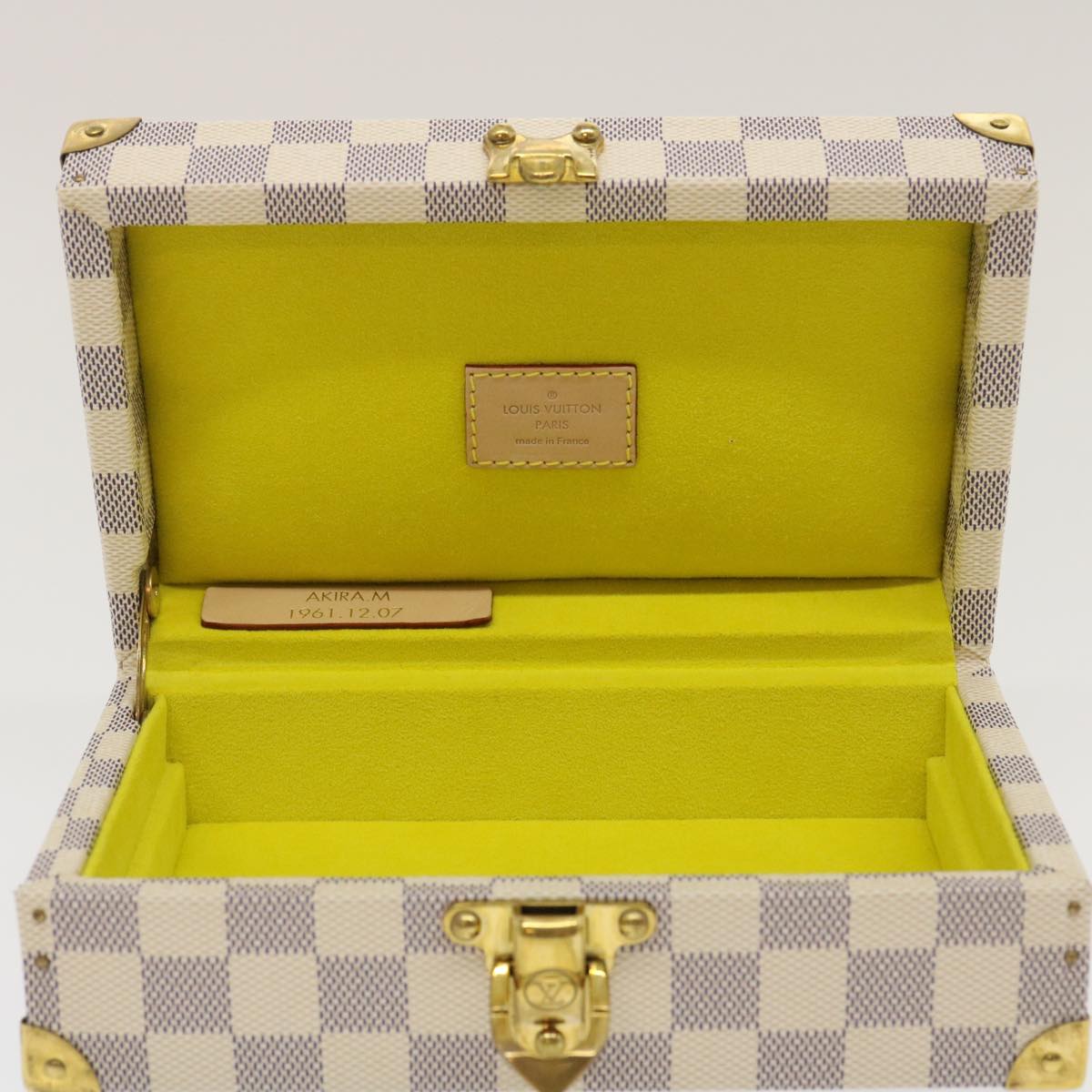 LOUIS VUITTON Damier Azur Coffret Polyvalent Jewelry Box SPO N33618 Auth 29521SV