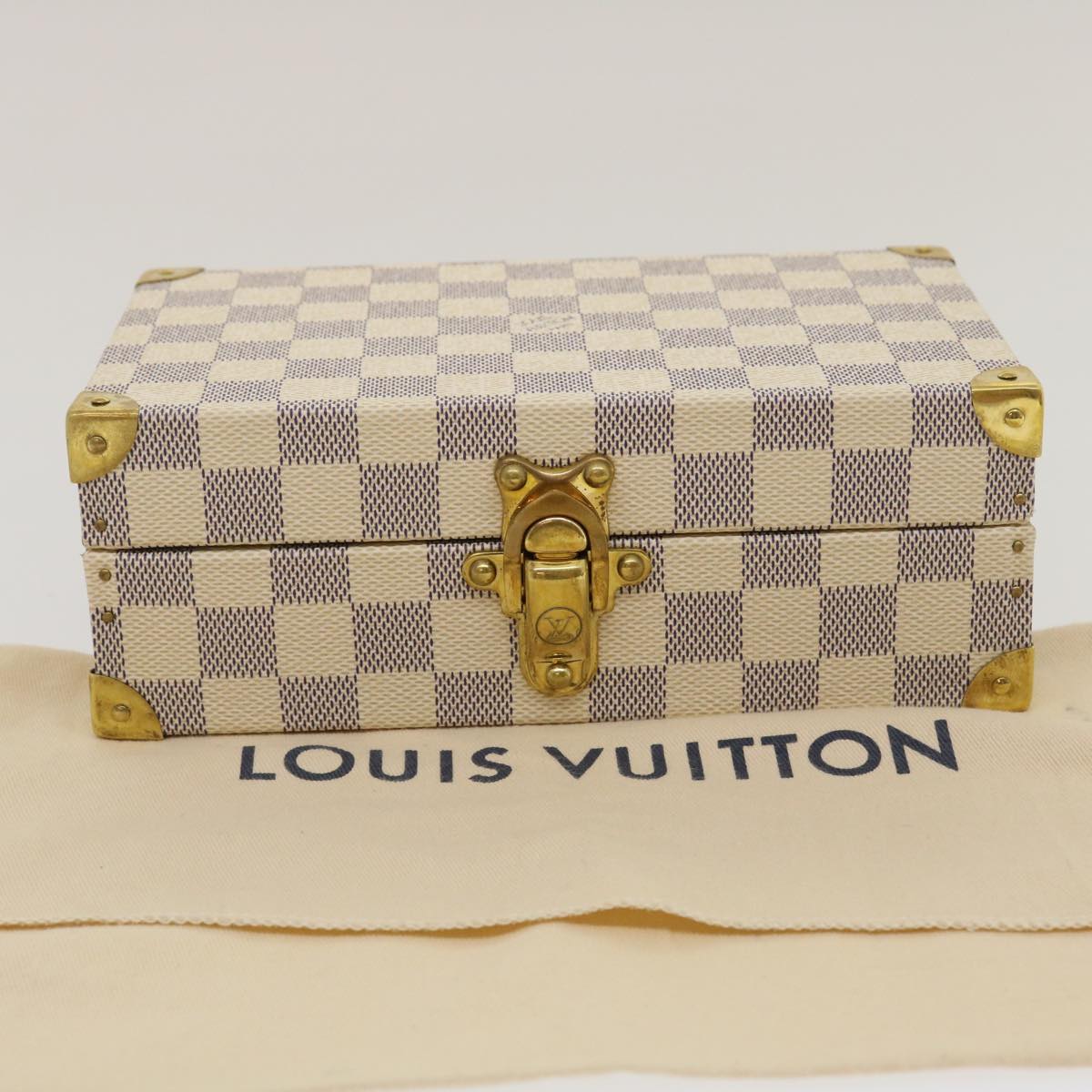 LOUIS VUITTON Damier Azur Coffret Polyvalent Jewelry Box SPO N33618 Auth 29521SV