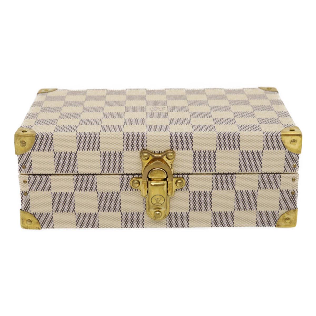 LOUIS VUITTON Damier Azur Coffret Polyvalent Jewelry Box SPO N33618 Auth 29521SV