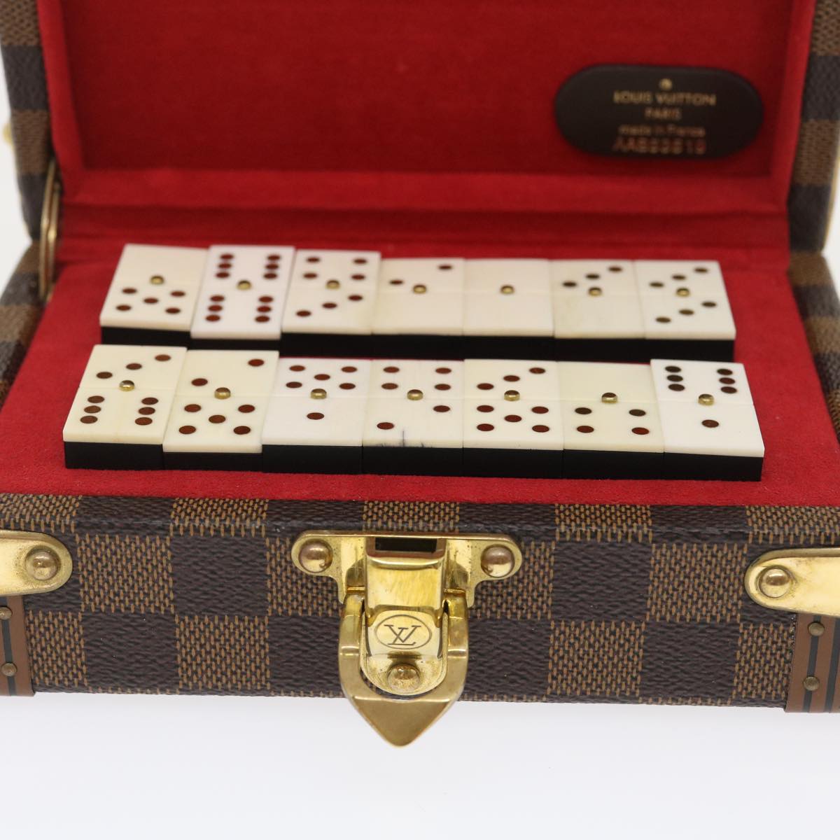 LOUIS VUITTON Damier Ebene Domino 28 Trunk LV Auth 29522A