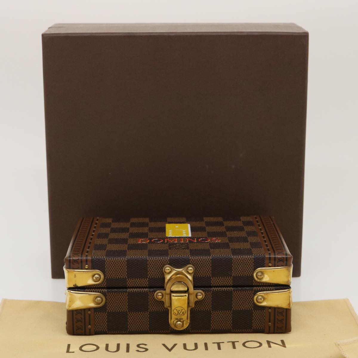 LOUIS VUITTON Damier Ebene Domino 28 Trunk LV Auth 29522A