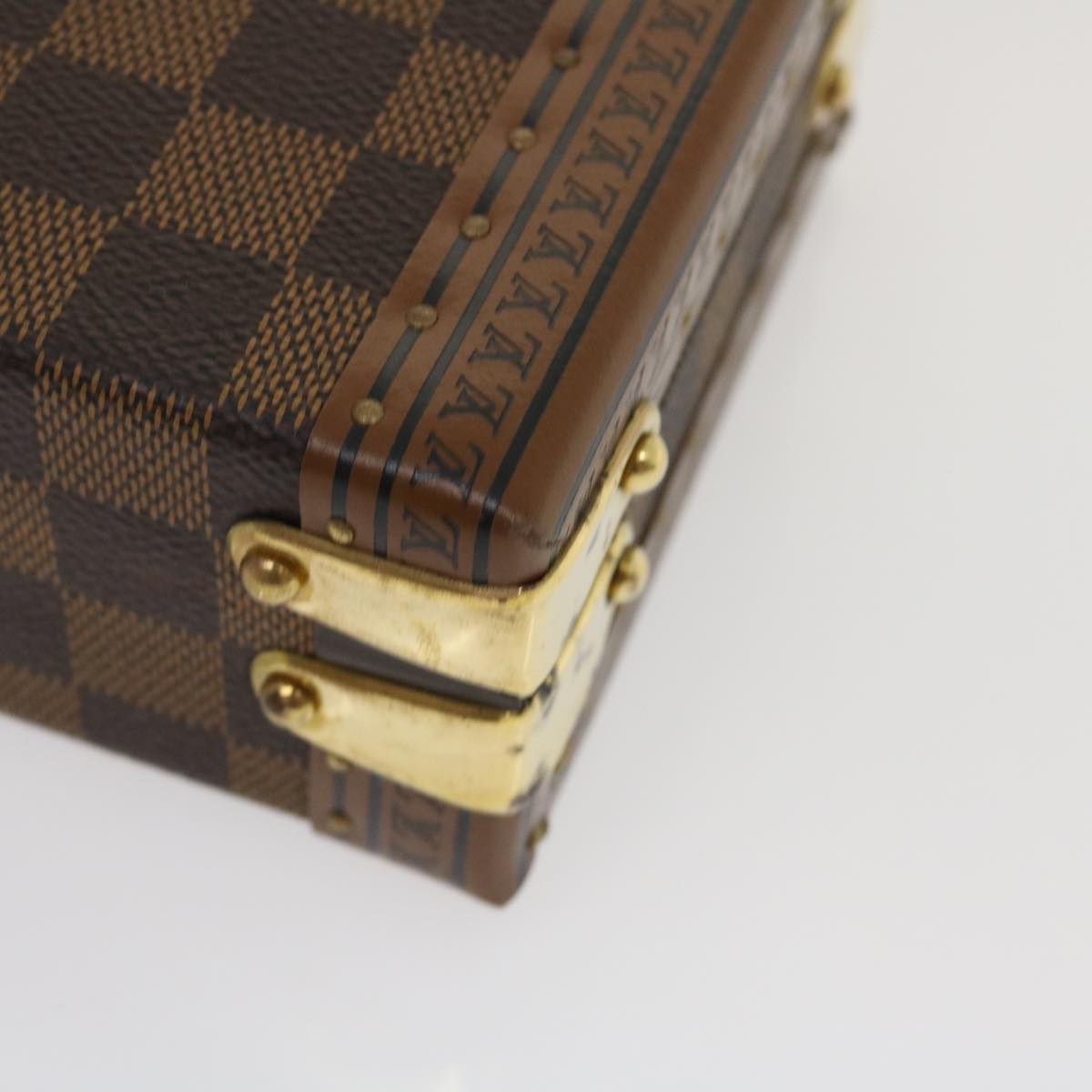 LOUIS VUITTON Damier Ebene Domino 28 Trunk LV Auth 29522A