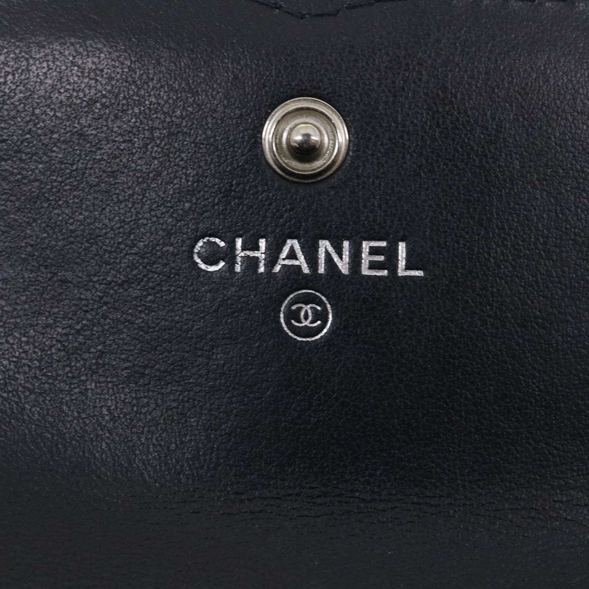 CHANEL Matelasse Cruise Line Long Wallet Caviar Skin Navy CC Auth 29542A