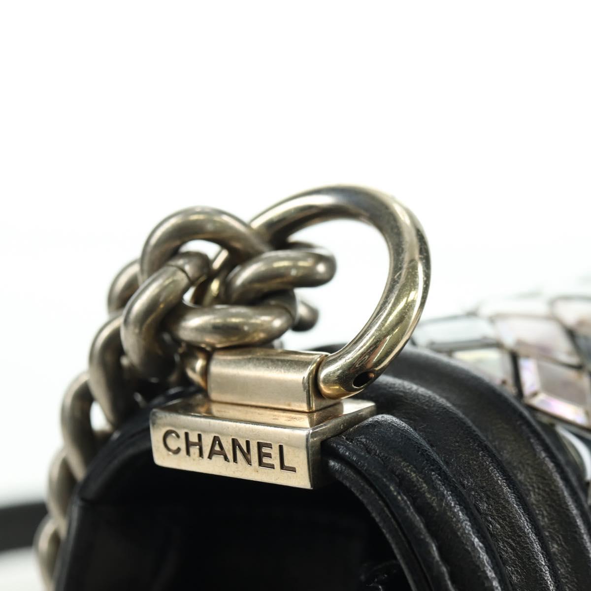 CHANEL Chain Boy Chanel Shoulder Bag Tile Black Multicolor CC Auth 29551A