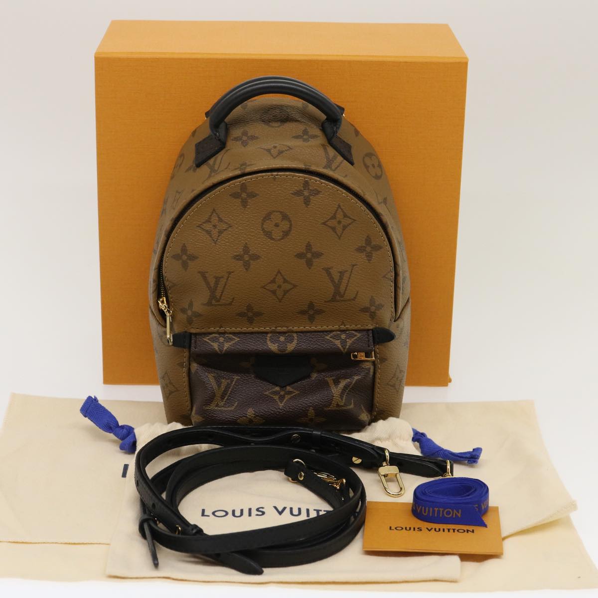 LOUIS VUITTON Monogram Reverse Palm Springs Mini Backpack M42411 LV Auth 29556A