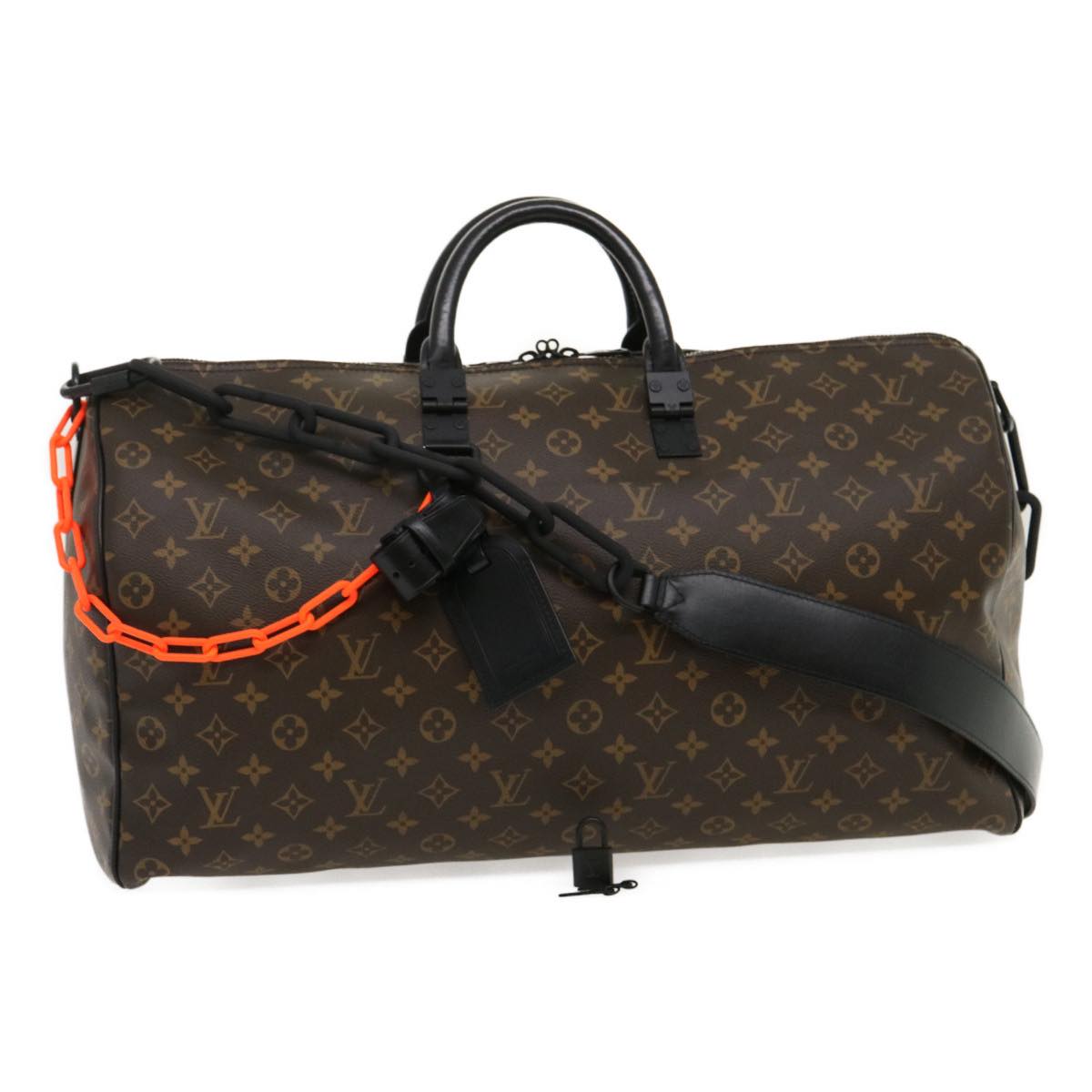 LOUIS VUITTON Monogram Virgil Abloh Keepall Band 50 BostonBag M44471 Auth 29582A