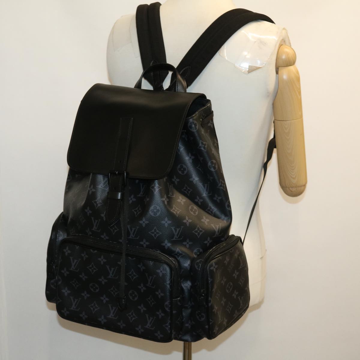 LOUIS VUITTON Monogram Eclipse Trio Backpack Backpack M45538 LV Auth 29886A