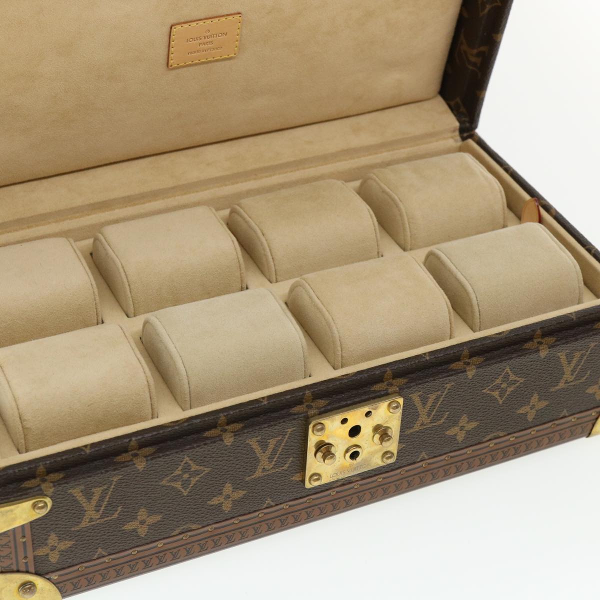 LOUIS VUITTON Monogram Coffret 8 Montor Trunk Watch case M20016 LV Auth 29887S