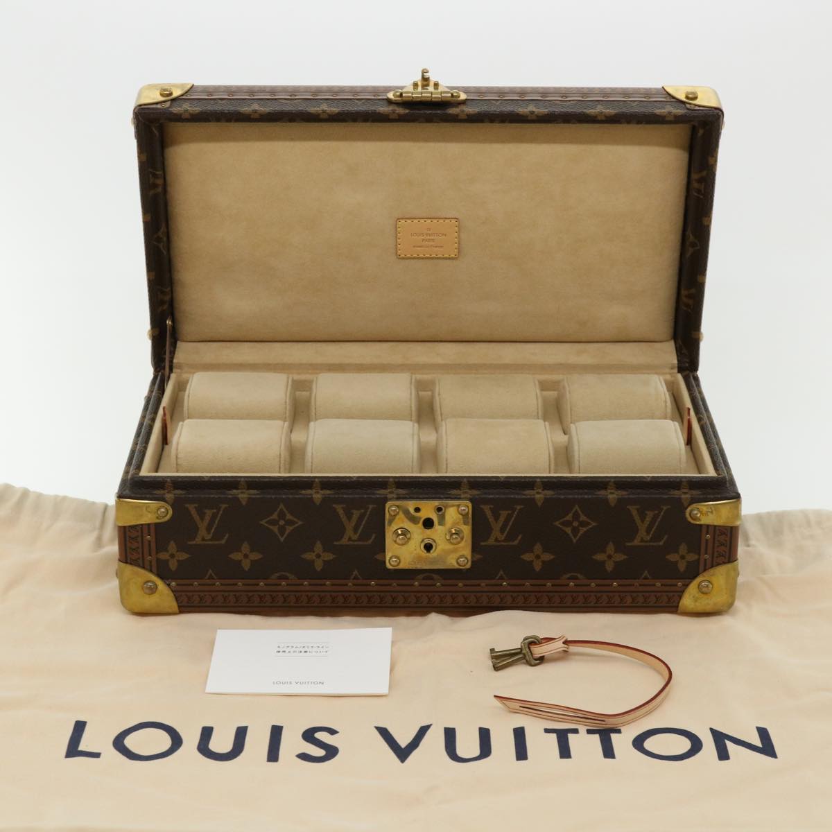 LOUIS VUITTON Monogram Coffret 8 Montor Trunk Watch case M20016 LV Auth 29887S