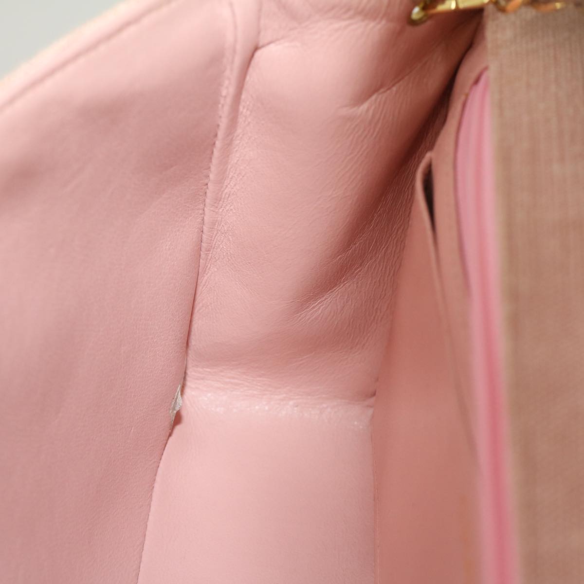CHANEL Matelasse Turn Lock Chain Diana Shoulder Bag Canvas Pink CC Auth 29889AV