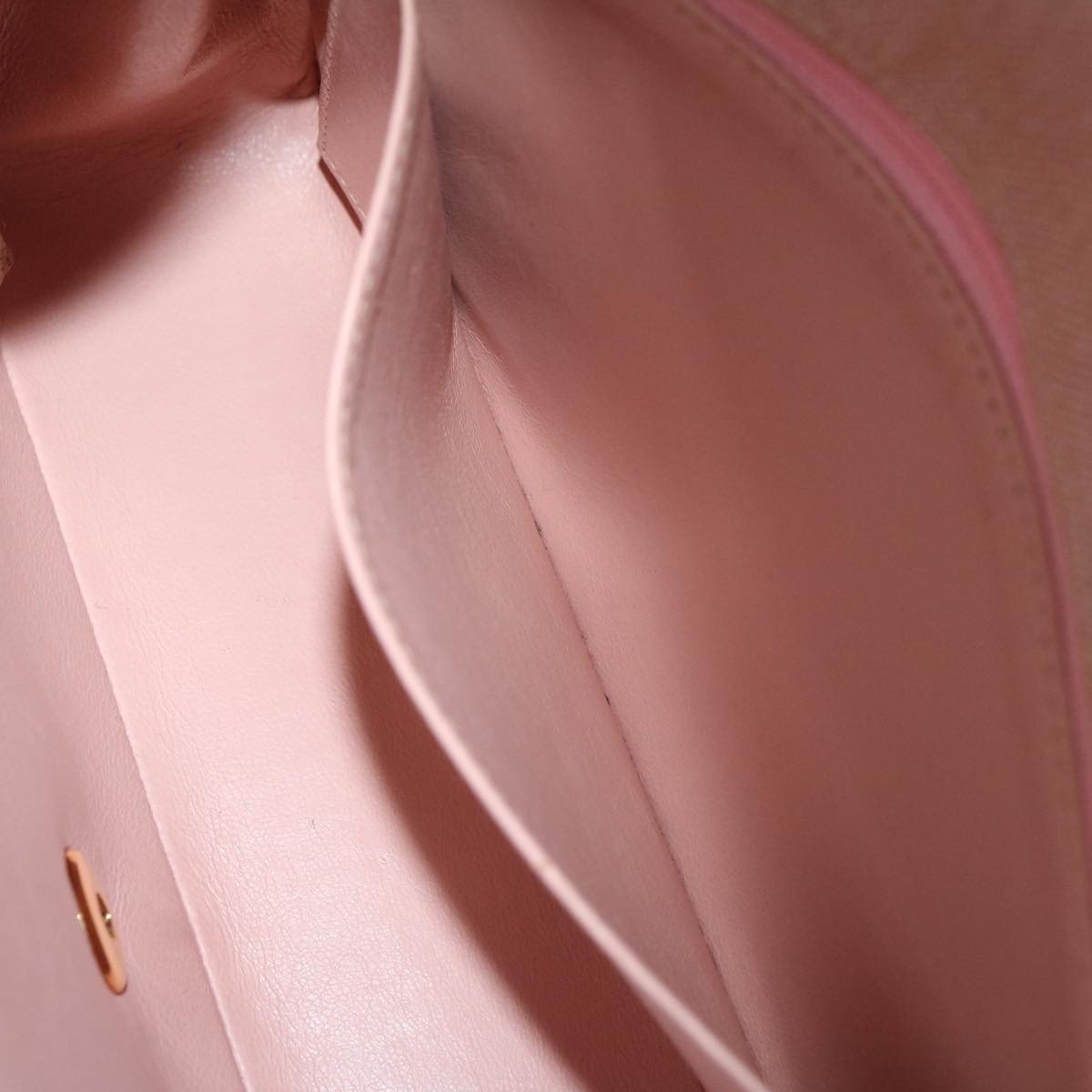 CHANEL Matelasse Turn Lock Chain Diana Shoulder Bag Canvas Pink CC Auth 29889AV