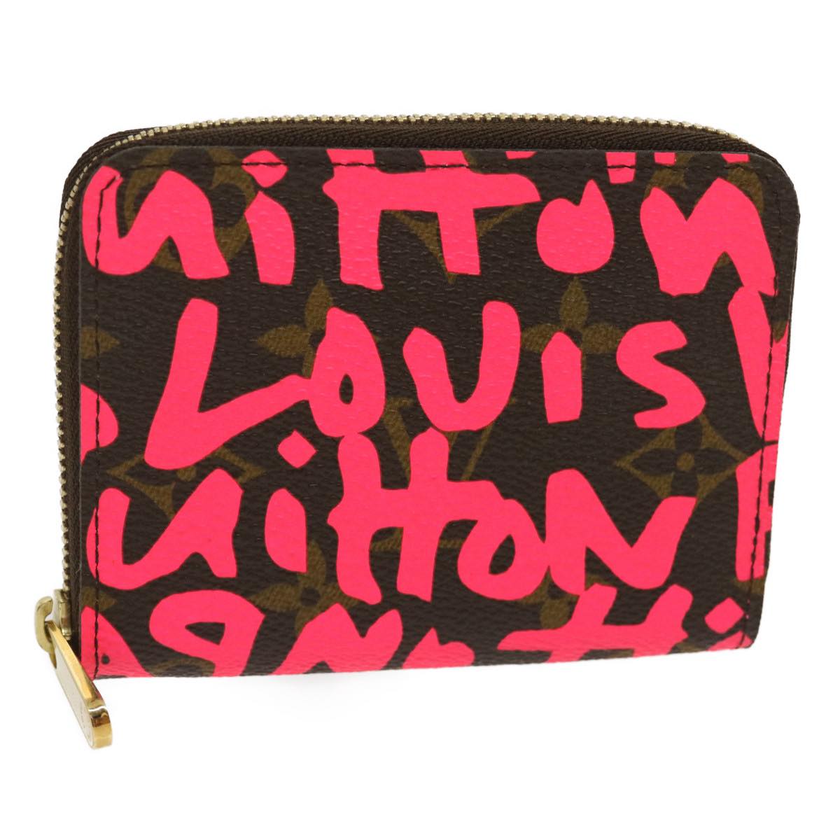 LOUIS VUITTON Monogram Graffiti Zippy Coin Purse Pink LV Auth 29930A