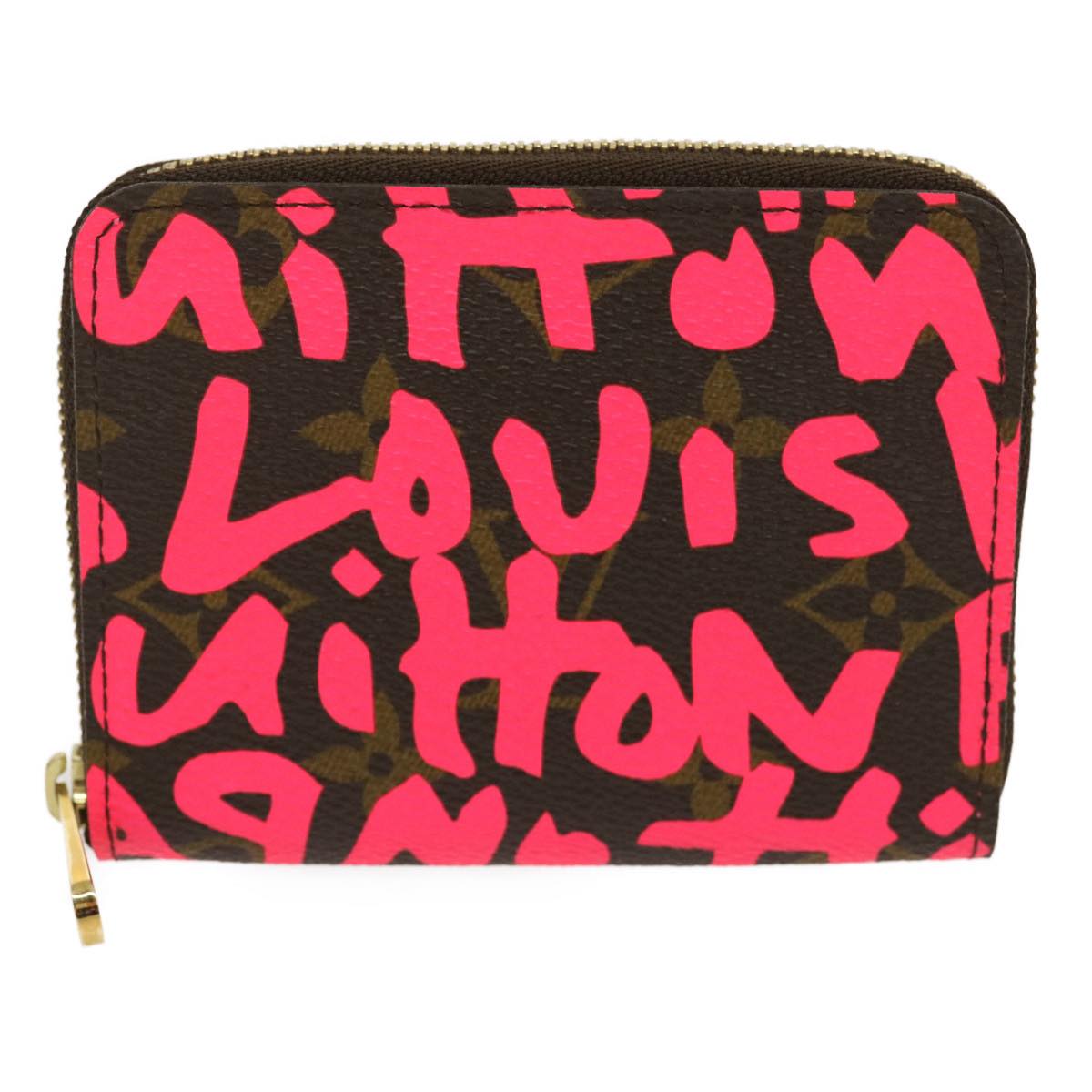 LOUIS VUITTON Monogram Graffiti Zippy Coin Purse Pink LV Auth 29930A