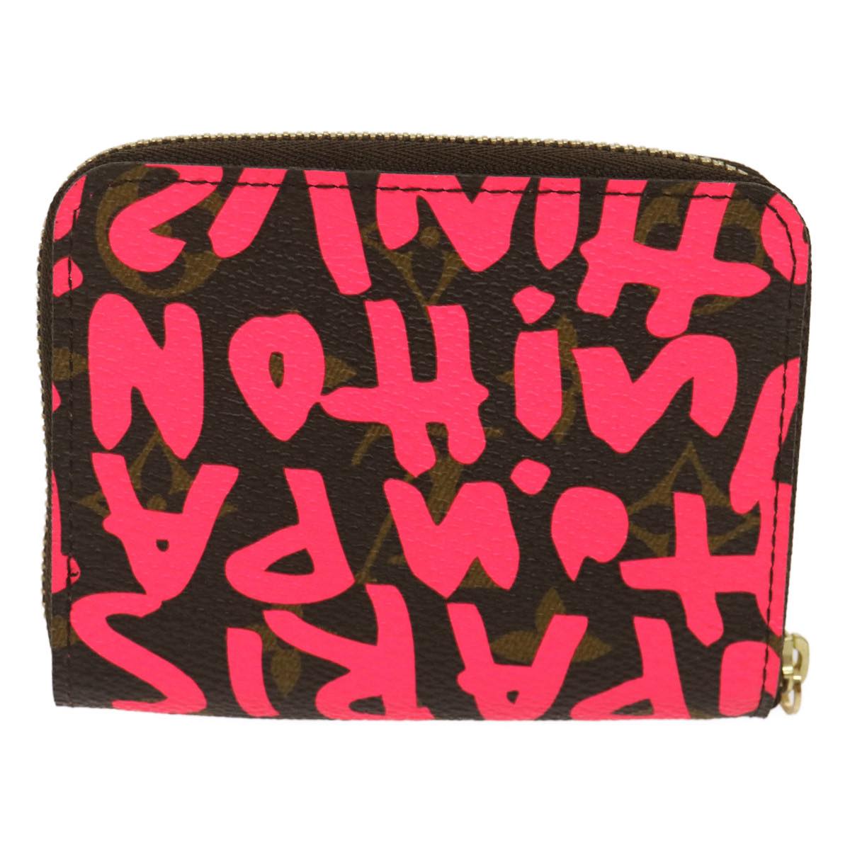 LOUIS VUITTON Monogram Graffiti Zippy Coin Purse Pink LV Auth 29930A