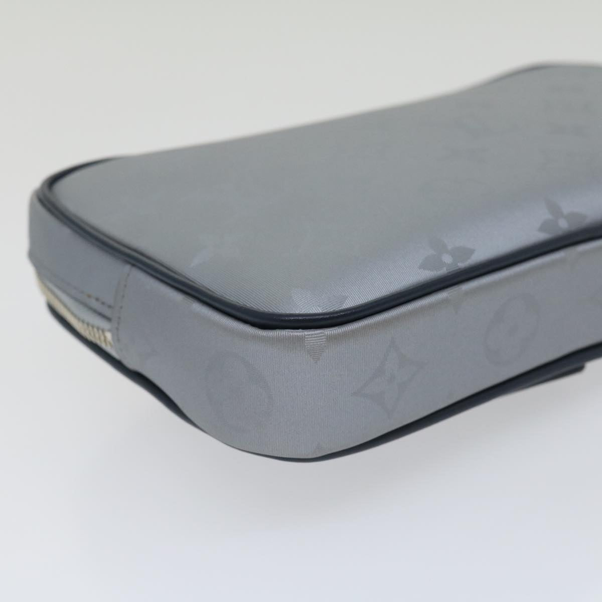 LOUIS VUITTON Monogram satellite alpha Clutch Bag Silver M44171 LV Auth 29977SAV