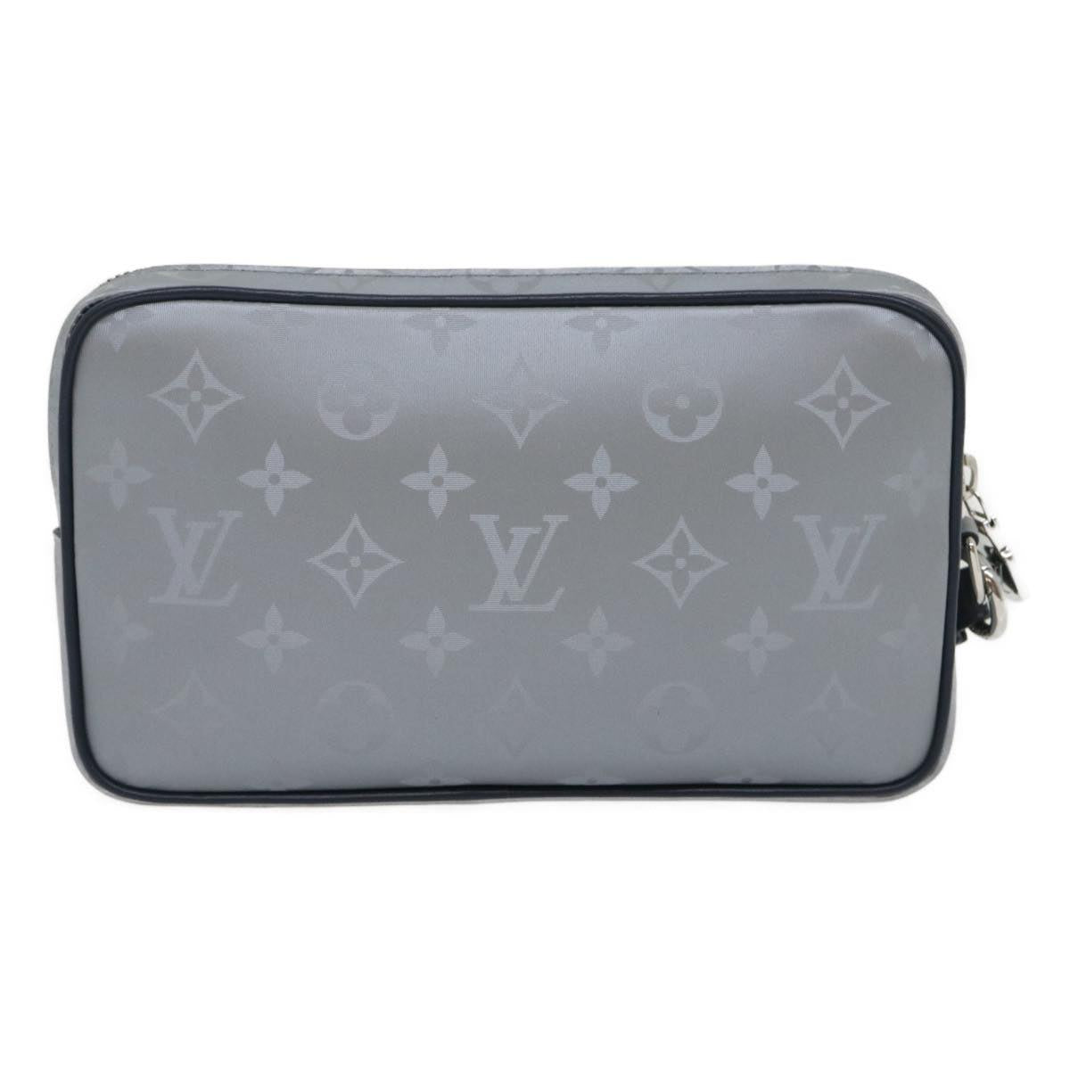 LOUIS VUITTON Monogram satellite alpha Clutch Bag Silver M44171 LV Auth 29977SAV