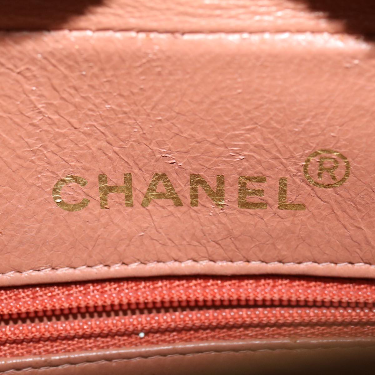 CHANEL Diana Turn Lock Chain Shoulder Bag Linen Fringe Pink CC Auth 30153A