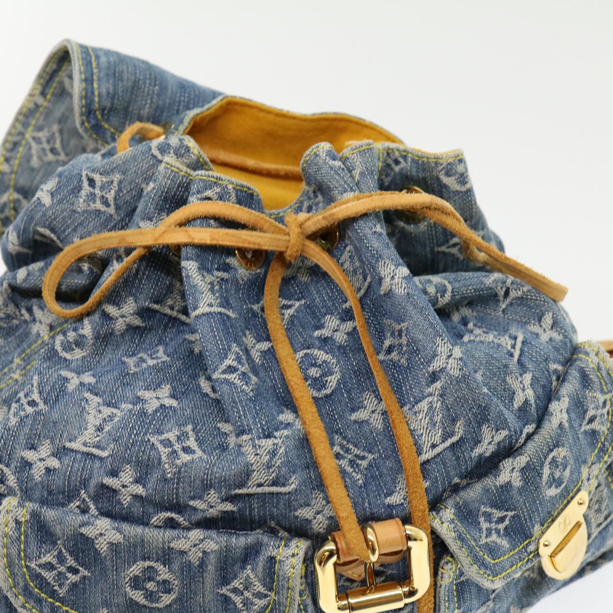 LOUIS VUITTON Monogram Denim Sac A Dos GM Backpack Blue M95056 LV Auth 30454A