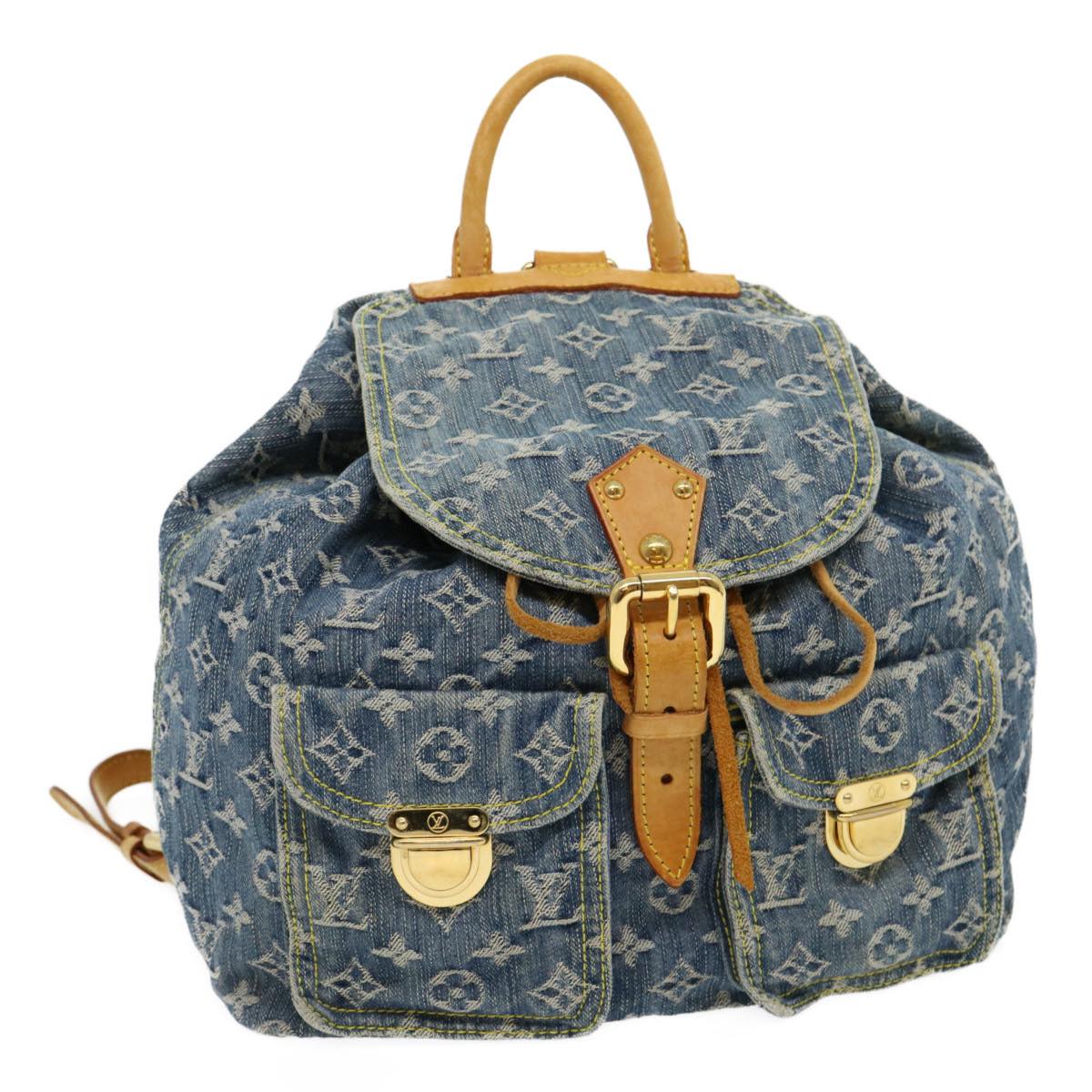 LOUIS VUITTON Monogram Denim Sac A Dos GM Backpack Blue M95056 LV Auth 30454A