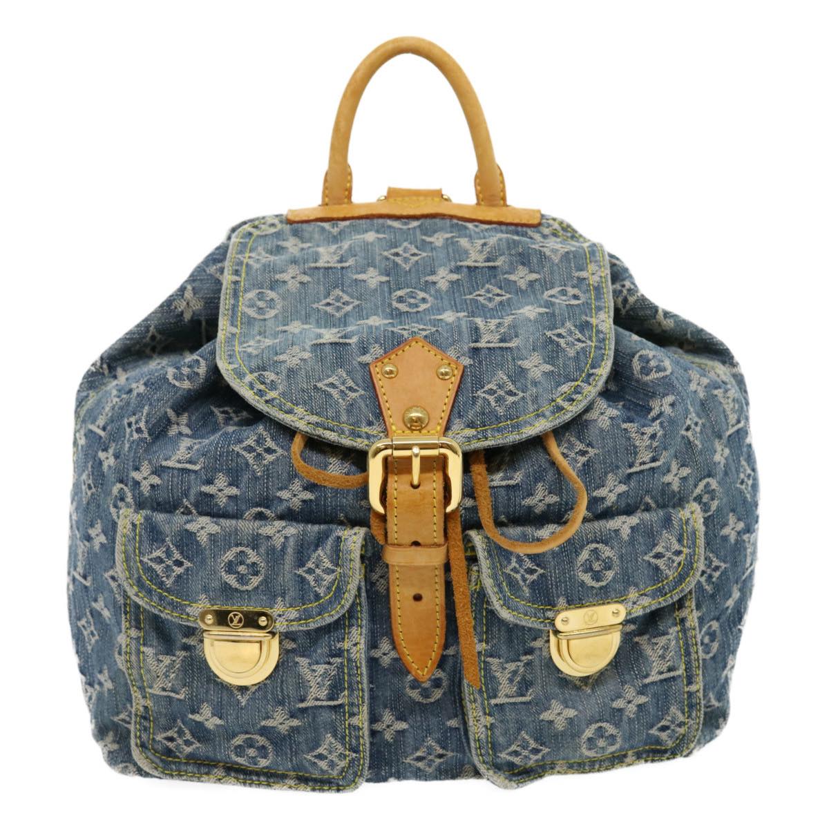 LOUIS VUITTON Monogram Denim Sac A Dos GM Backpack Blue M95056 LV Auth 30454A