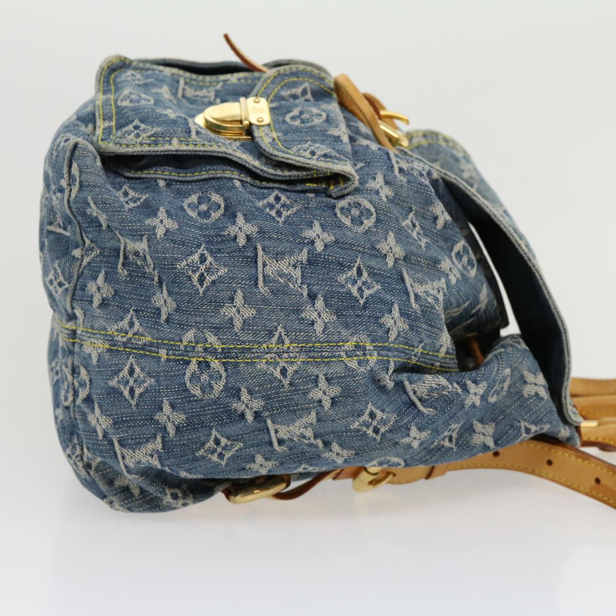 LOUIS VUITTON Monogram Denim Sac A Dos GM Backpack Blue M95056 LV Auth 30454A