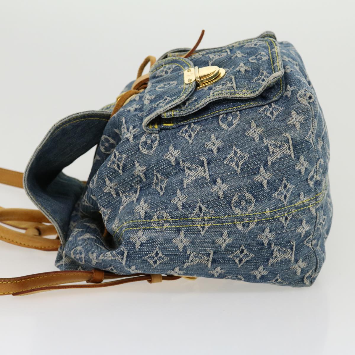 LOUIS VUITTON Monogram Denim Sac A Dos GM Backpack Blue M95056 LV Auth 30454A