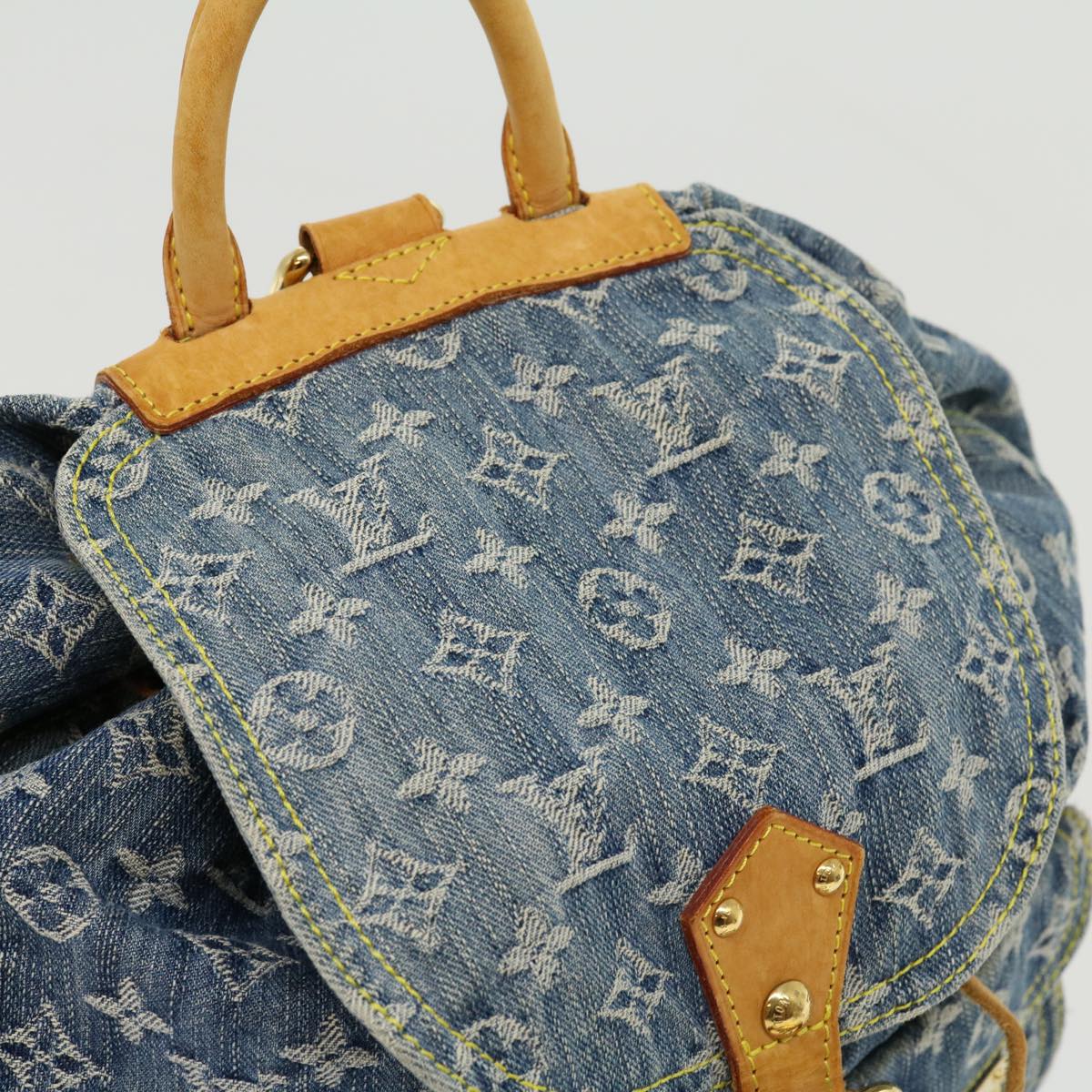 LOUIS VUITTON Monogram Denim Sac A Dos GM Backpack Blue M95056 LV Auth 30454A