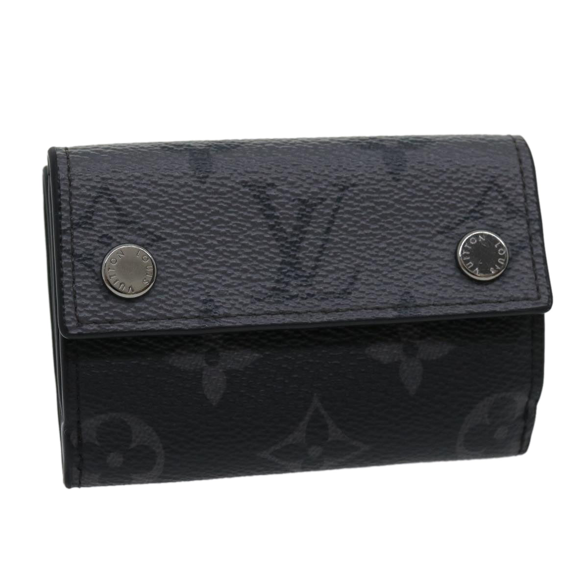 LOUISVUITTON Monogram Eclipse Reverse DiscoveryCompact Wallet M45417 Auth 30461A