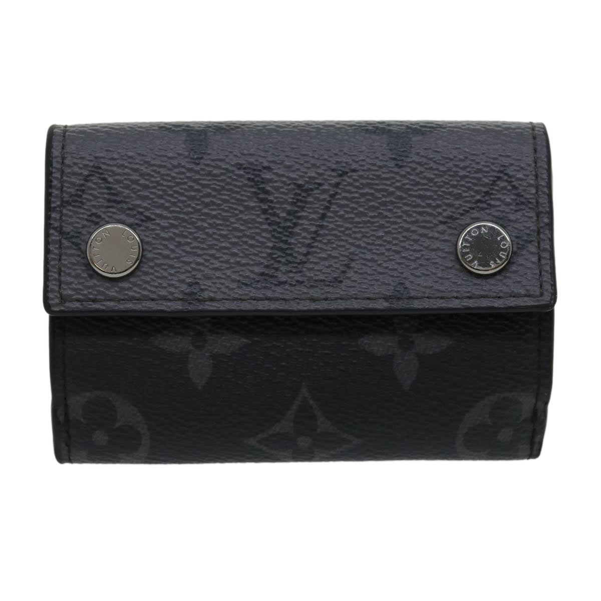 LOUISVUITTON Monogram Eclipse Reverse DiscoveryCompact Wallet M45417 Auth 30461A