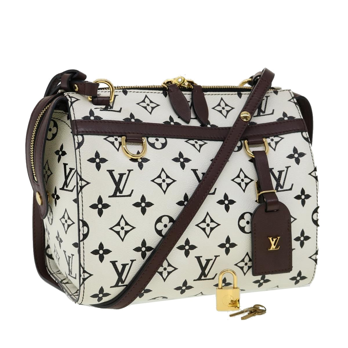 LOUIS VUITTON Monogram Speedy Amazon PM Shoulder Bag White M42210 Auth 30478SM