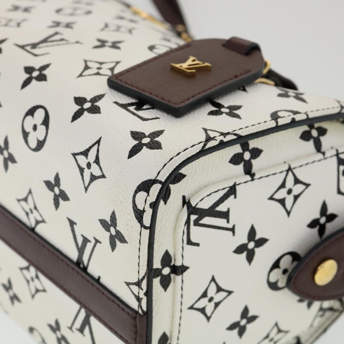 LOUIS VUITTON Monogram Speedy Amazon PM Shoulder Bag White M42210 Auth 30478SM