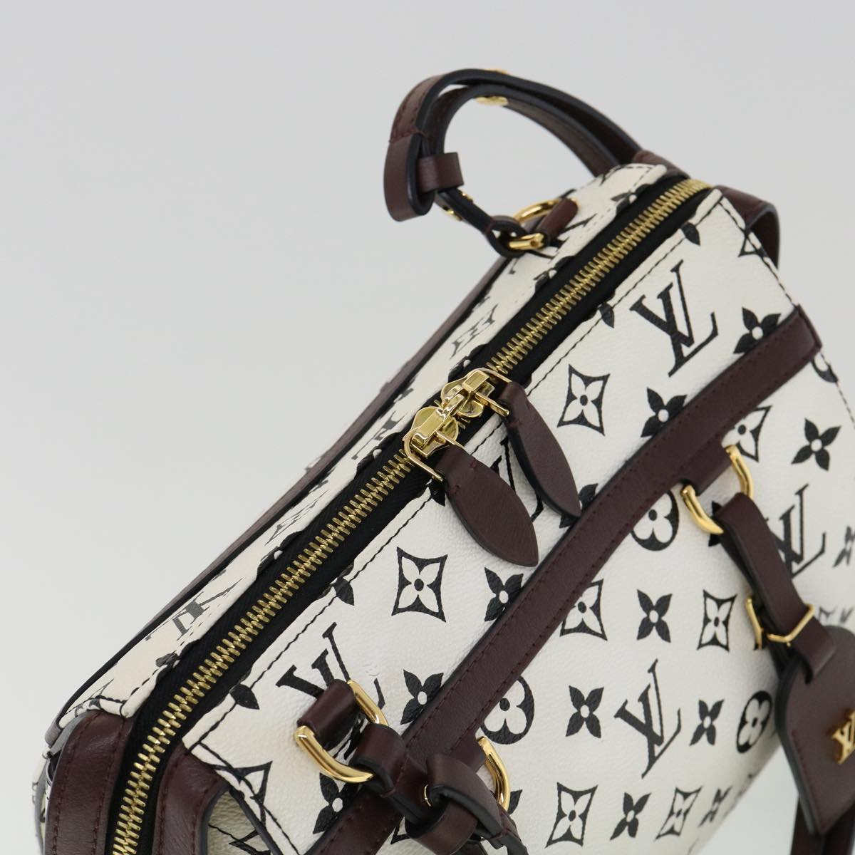 LOUIS VUITTON Monogram Speedy Amazon PM Shoulder Bag White M42210 Auth 30478SM