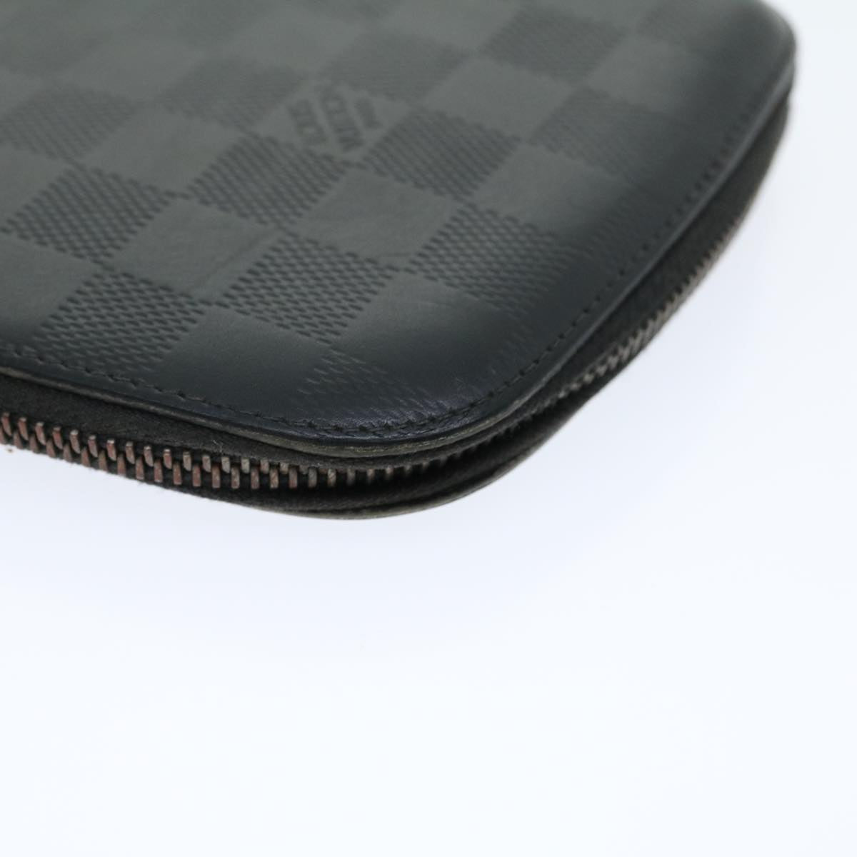 LOUIS VUITTON Damier Infini Atoll Travel Case Black N41380 LV Auth 30675