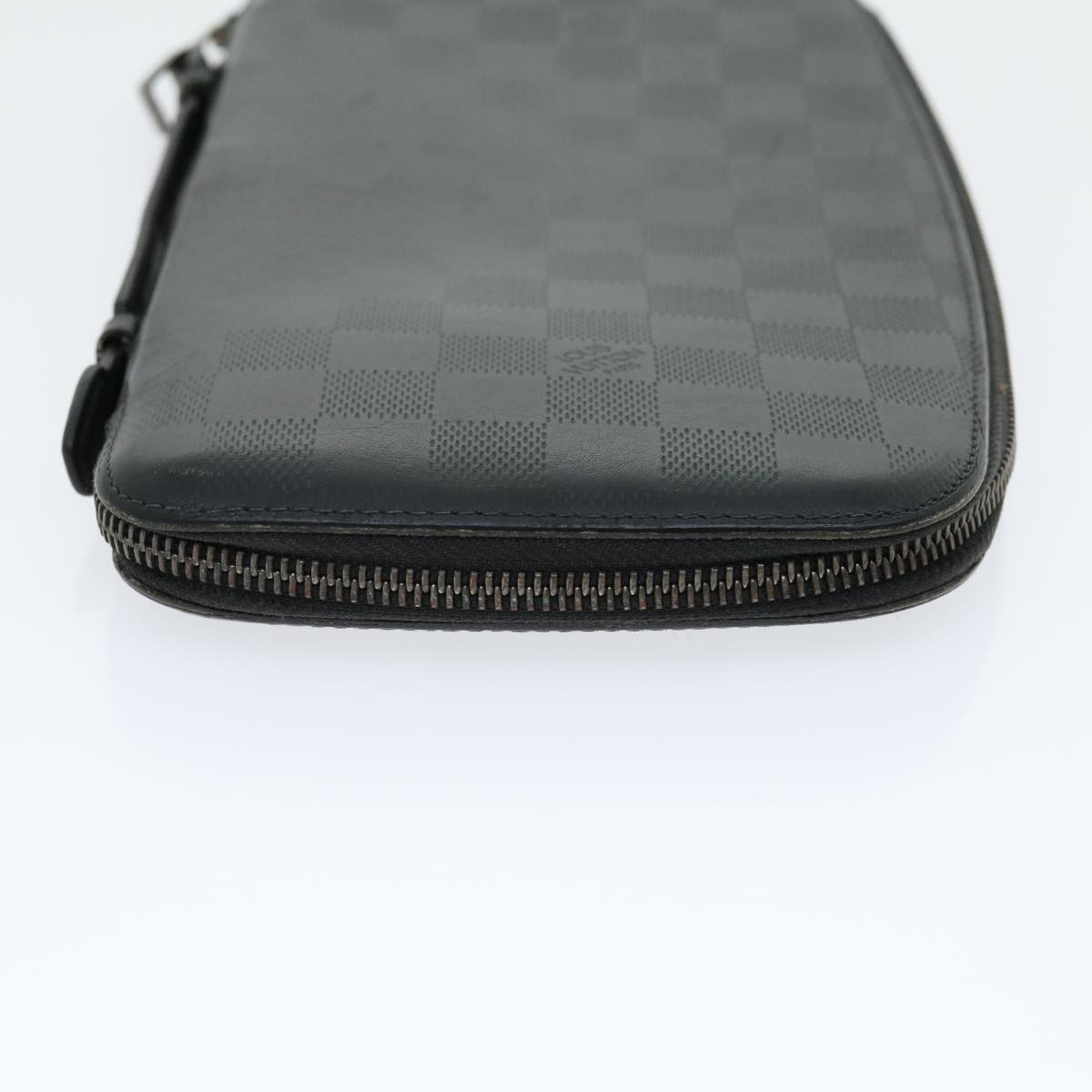 LOUIS VUITTON Damier Infini Atoll Travel Case Black N41380 LV Auth 30675