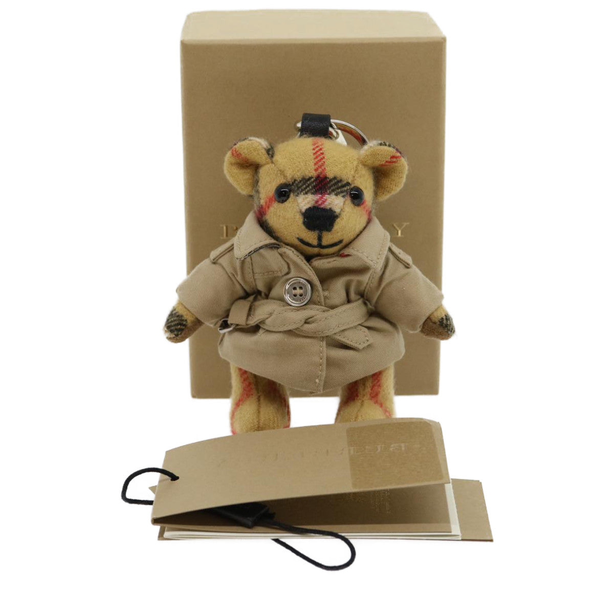 BURBERRY Nova Check Thomas Bear Key Holder Beige Auth 30905A