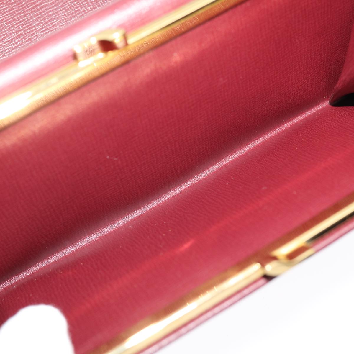 CARTIER Long Wallet Leather Red Auth 30964A