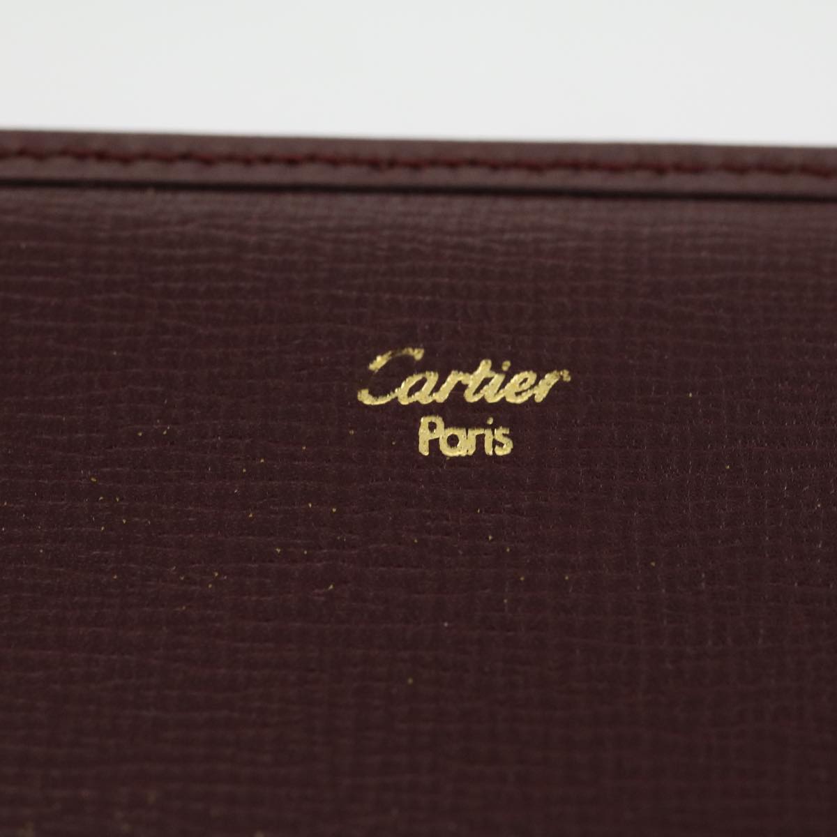 CARTIER Long Wallet Leather Red Auth 30964A