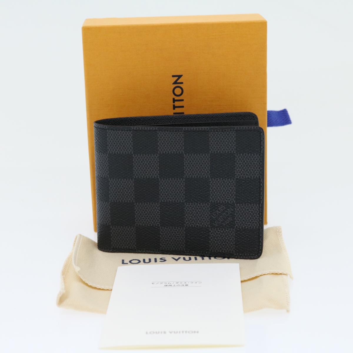 LOUIS VUITTON Damier Graphite Portefeuille Slender Wallet N63261 LV Auth 31031A