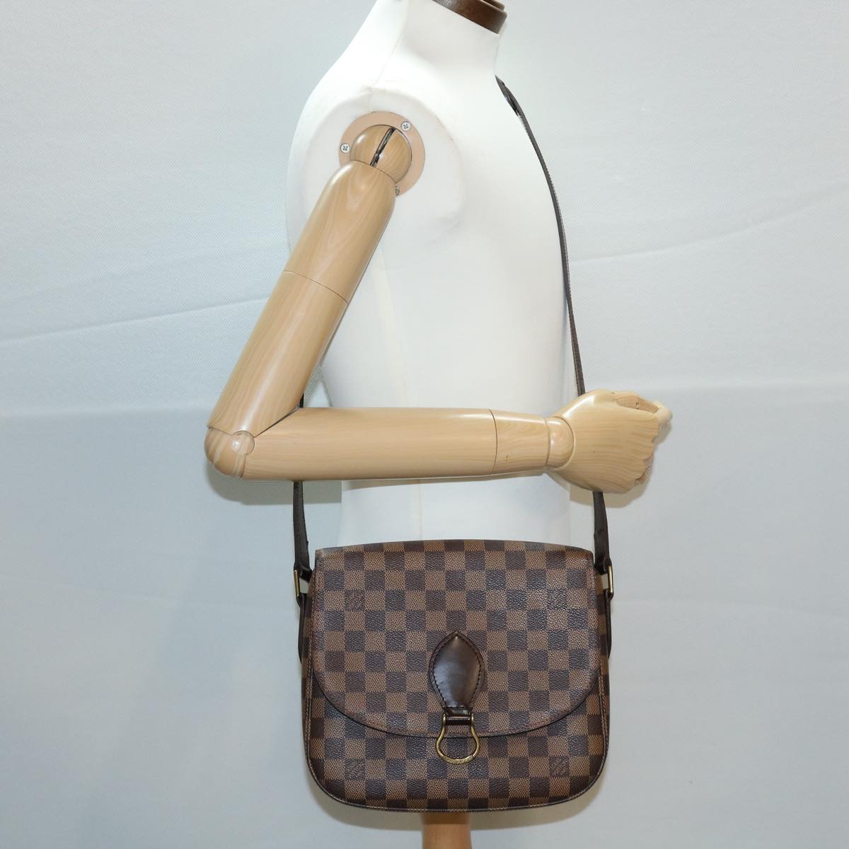 LOUIS VUITTON Damier Ebene Saint Cloud GM Shoulder Bag LV Auth 31123SAV