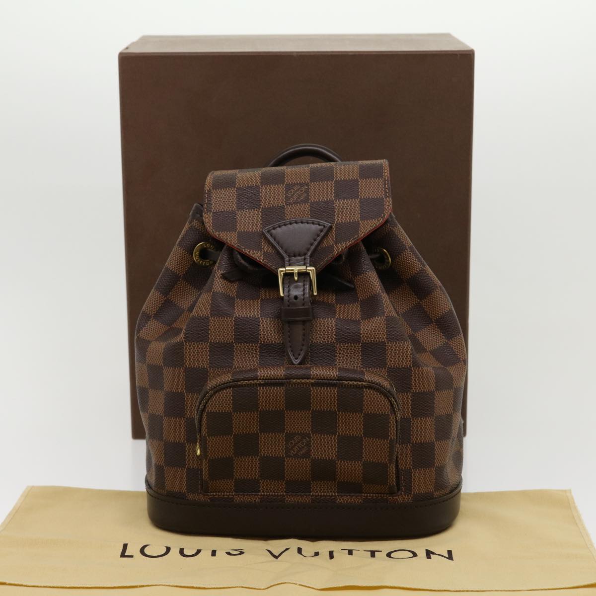 LOUIS VUITTON Damier Ebene Montsouris PM Backpack Auth 31178A