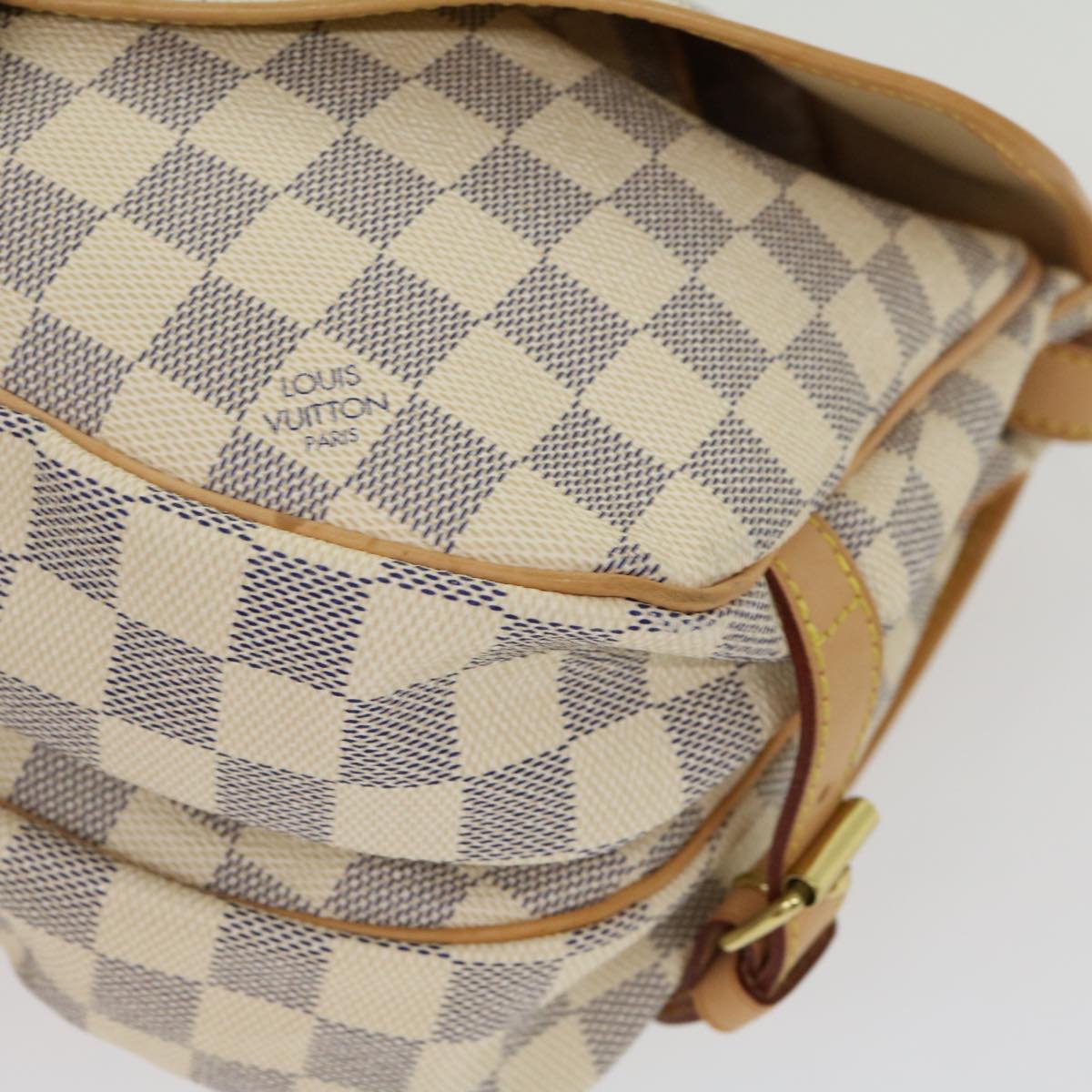 LOUIS VUITTON Damier Azur Canvas Saumur 30 Shoulder Bag N48202 LV Auth 31179SAV